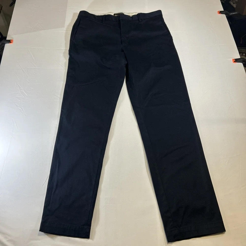 Banana Republic Emerson Straight Fit Chinos Mens 35x34 Navy Blue‎ Cotton Pants